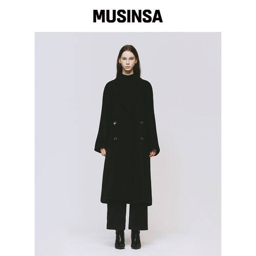 MONOPHOBIA DREAM WOOL RAGLAN LONG COAT BLACK韩国官网直邮进口