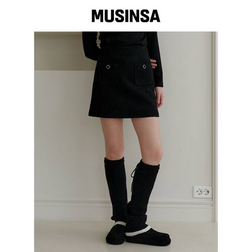 YUPPE COLOR KNIT LEG WARMER_BLACK韩国官网直邮进口MUSINSA