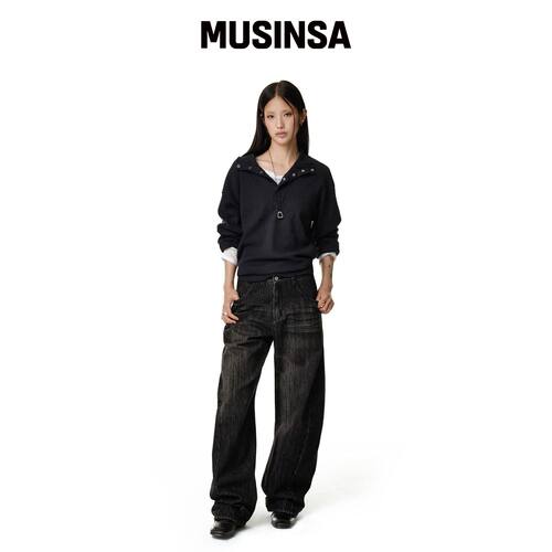 DECET WOMEN 工装裤 DCWPT033BLACK MUSINSA韩国官网直邮进口