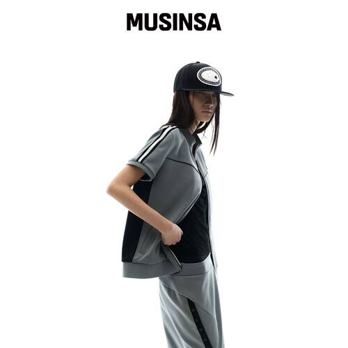 OJOS 金属带拉链外套 / 卡其色 MUSINSA韩国官网直邮进口
