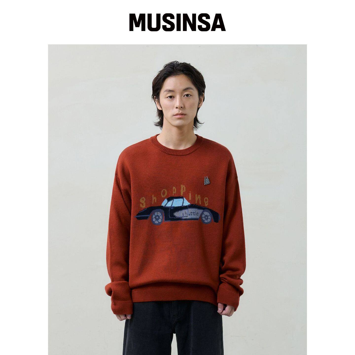 NOUN 购物车针织衫(红色) MUSINSA韩国官网直邮进口