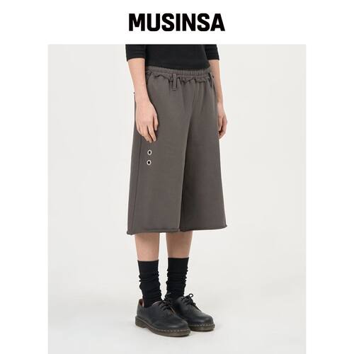 PEPLEE Cut Off Bermuda Sweat Pants (卡其灰色韩国官网直邮进口