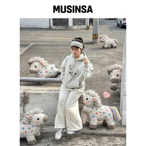 COSO CC 彩虹马连帽卫衣(浅灰色) MUSINSA韩国官网直邮进口