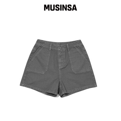CGP (女款) 彩色拼染牛仔短裤_炭灰 MUSINSA韩国官网直邮进口