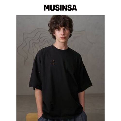 TENER MOOZ 摩托车复古T恤 (VLACK) MUSINSA韩国官网直邮进口