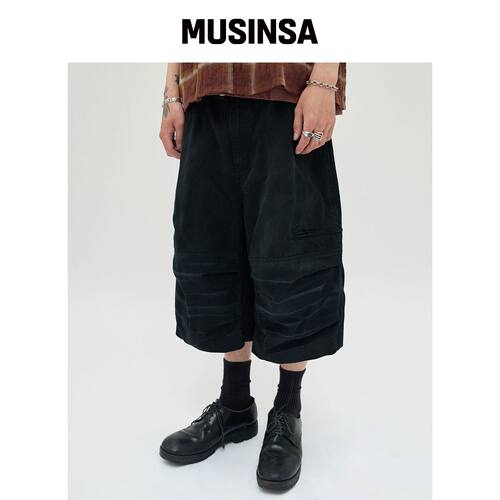SUADE UTILITY CARGO SHORTS [BLACK]韩国官网直邮进口MUSINSA