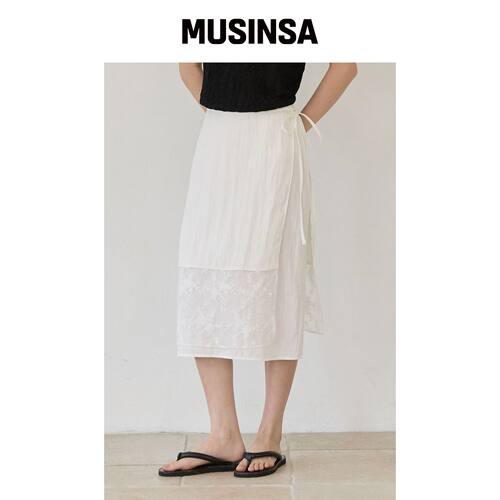 BAILIER 蕾丝围裹裙（WHITE）韩国官网直邮进口MUSINSA