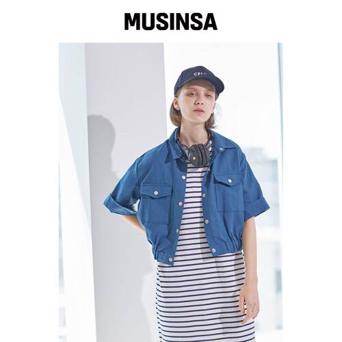 AYIHOLIC CASHMERE 短款松紧带亚麻外套 MUSINSA韩国直邮官方正品