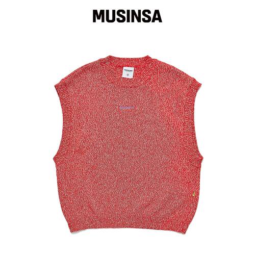 VERSE ONE SLUB KNIT VEST 红色韩国官网直邮进口MUSINSA