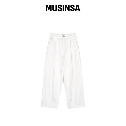 Bb' BENETTON 斜纹宽松裤 (Off White)韩国官网直邮进口MUSINSA