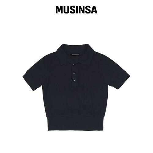 HIGH SCHOOL DISCO 透视PK衬衫_黑色 MUSINSA韩国官网直邮进口