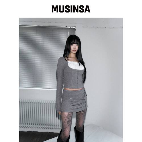 SCHISM INDUCING ELODIE 纽扣上衣灰色 MUSINSA韩国官网直邮进口