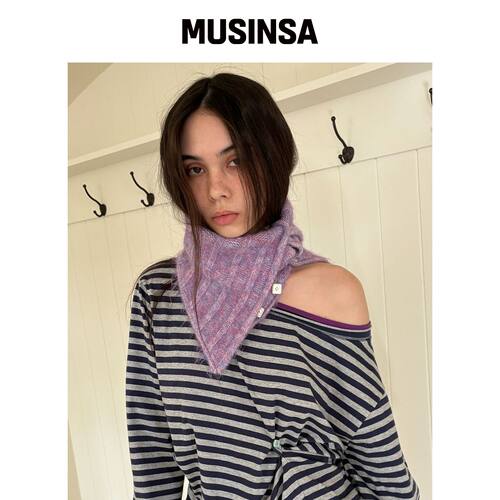 HERETIC BUTTON SCARF NECK WARMER / purple MU韩国官网直邮进口