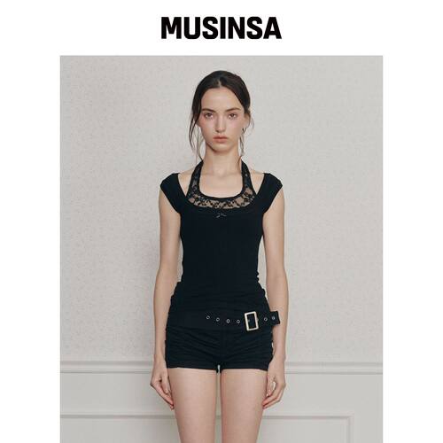 PAINORPLEASURE REGINA TOP 黑色 MUSINSA韩国官网直邮进口