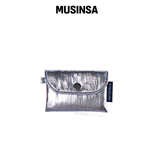 SOWORLIAN SIMPLE 钱包_Crinkled Silver韩国官网直邮进口MUSINSA