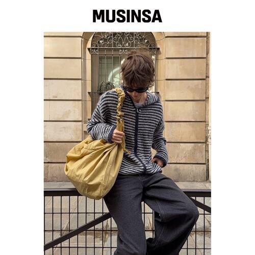 ACOC Glossy Large Tangle Twist Bag_Mustard韩国官网直邮进口