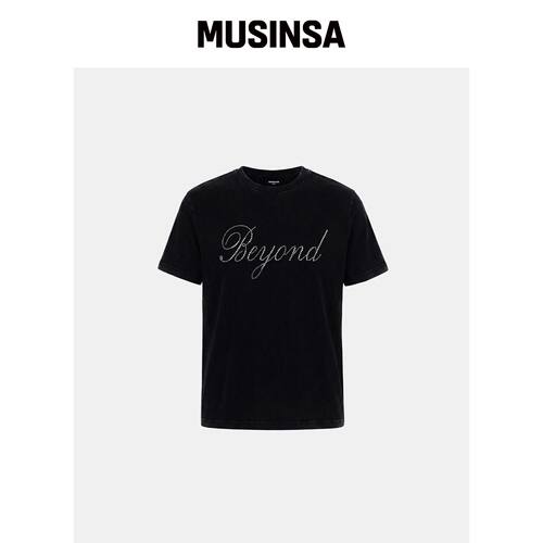BADBLOOD Beyond 水晶短袖T恤 - 黑色 MUSINSA韩国官网直邮进口