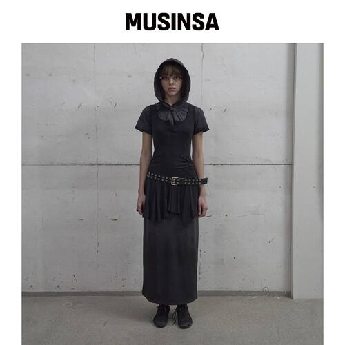 LCDC™ 荷叶边无袖上衣（黑色） MUSINSA韩国官网直邮进口