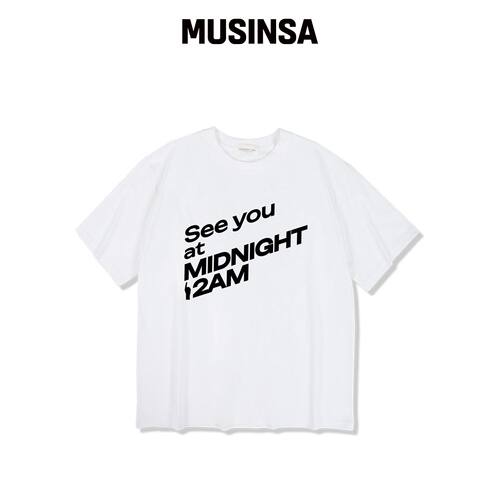 MIDNIGHT12AM 씨유앳 短袖T恤 白色韩国官网直邮进口MUSINSA