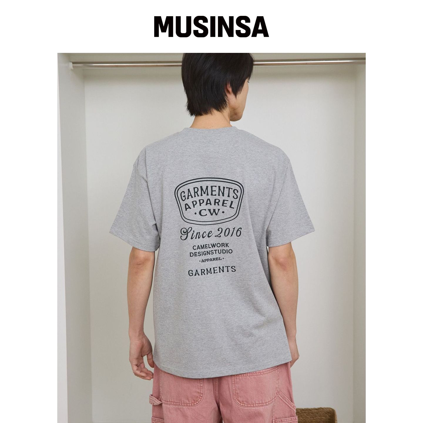 CAMEL WORK 棒球字母短袖T恤（泥膜） MUSINSA韩国官网直邮进口
