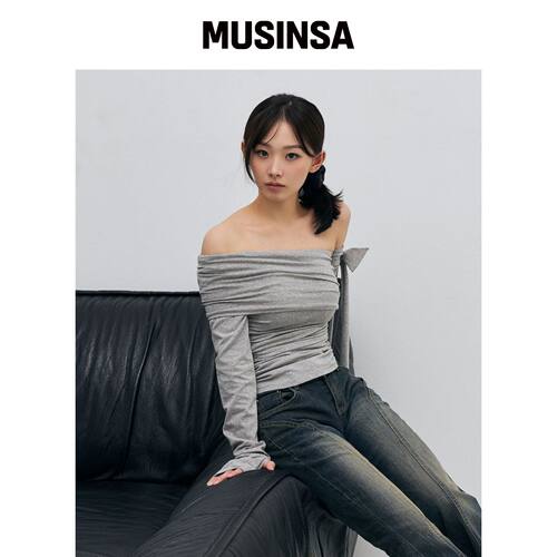 ARIKIM RIEN 单肩抽褶上衣 / 混色 MUSINSA韩国官网直邮进口