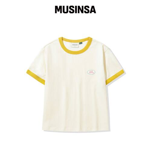 CGP JELLY 小logo环领短袖T恤_奶油色 MUSINSA韩国直邮官方正品