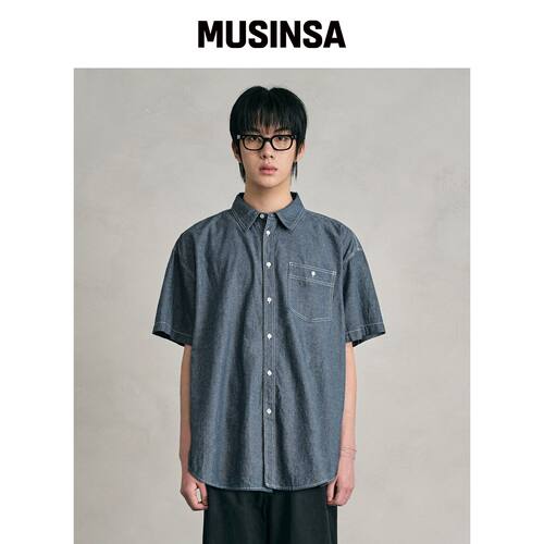 DECET Chambray Over Short Shirt DCSH012Blue 韩国官网直邮进口