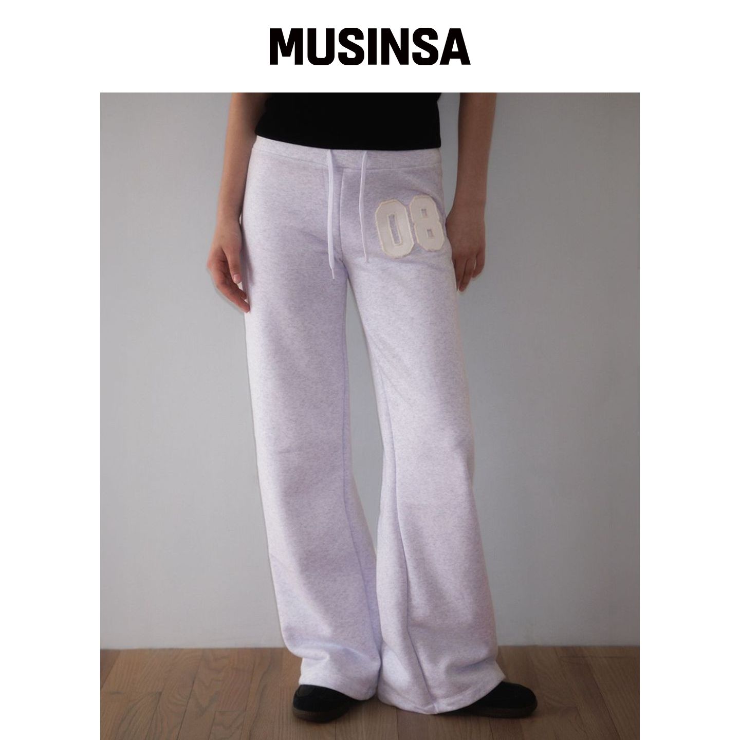ROSEFRANTZ 拼接喇叭裤卫裤 [白色混纺] MUSINSA韩国直邮官方正品