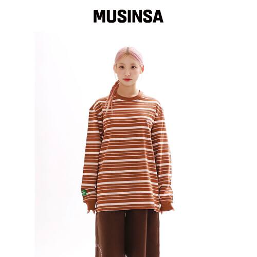 OFCOURSEWHYNOT HAPPY LINES L/S TEE_米色韩国官网直邮进口