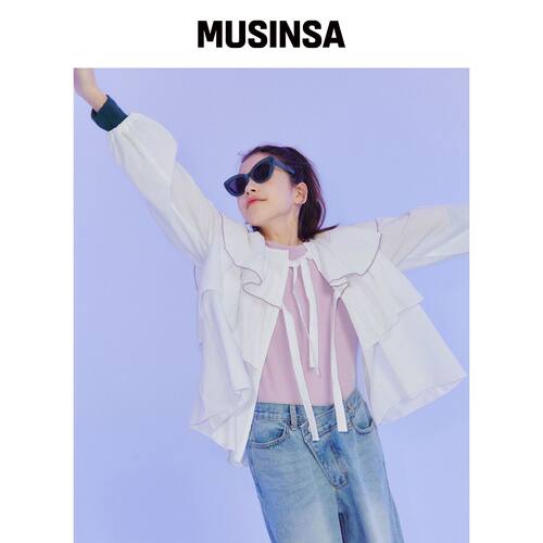 FRISE SUN BLOUSE_白色_junior韩国官网直邮进口MUSINSA