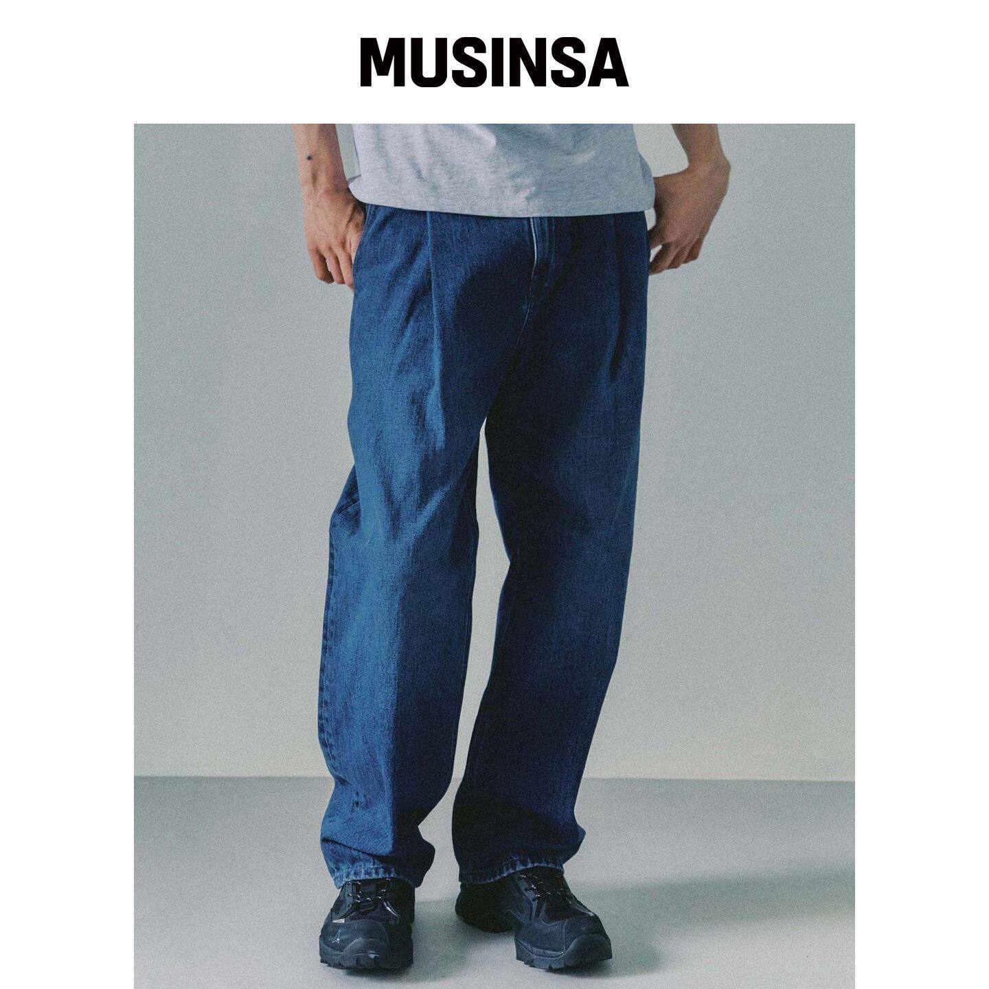 PLAC 单褶宽松P57水洗牛仔裤 MUSINSA韩国官网直邮进口