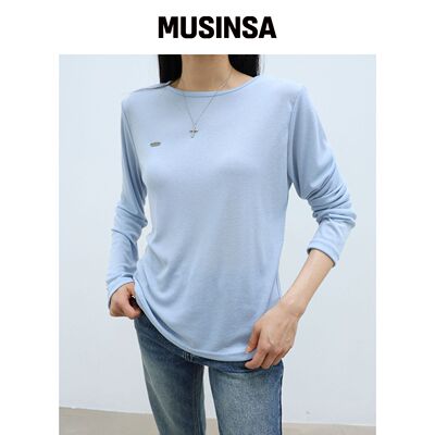MILLIONCOR SODA 宽松版长袖T恤_蓝色 秋MUSINSA韩国官网直邮进口