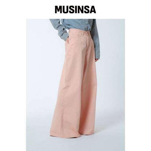 UNKNOWN PLANET 宽松喇叭棉裤 桃粉色 MUSINSA韩国直邮官方正品