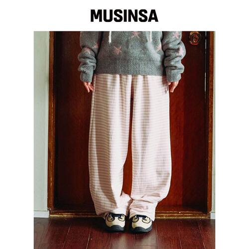 KOOKEESEE 威利条纹松紧短裤 (PINK) MUSINSA韩国官网直邮进口