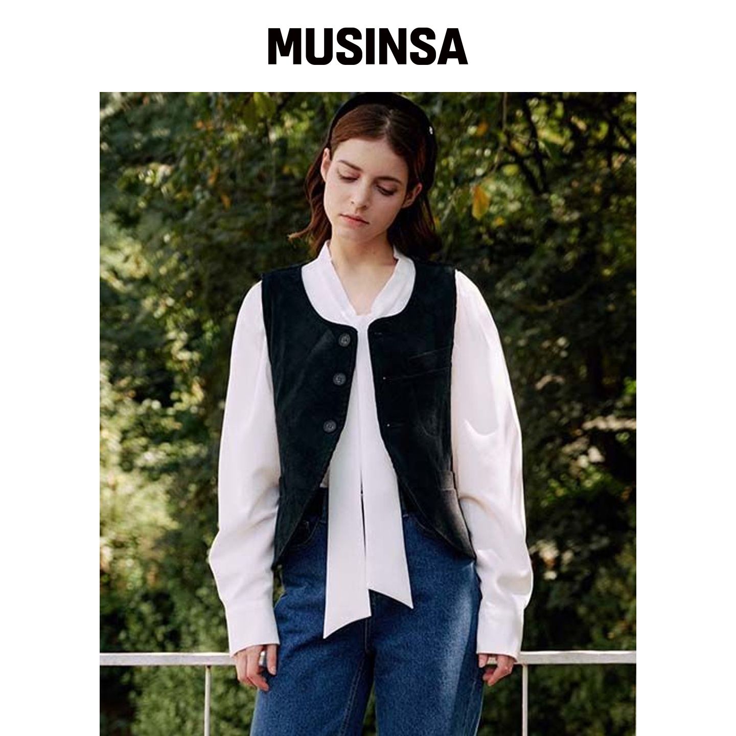 PLUNASTUDIO 经典罗纹马甲_黑色 MUSINSA韩国官网直邮进口
