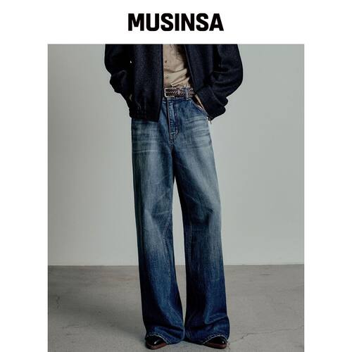 LMOOD BIG BOY 宽松牛仔裤 深蓝色 MUSINSA韩国直邮官方正品