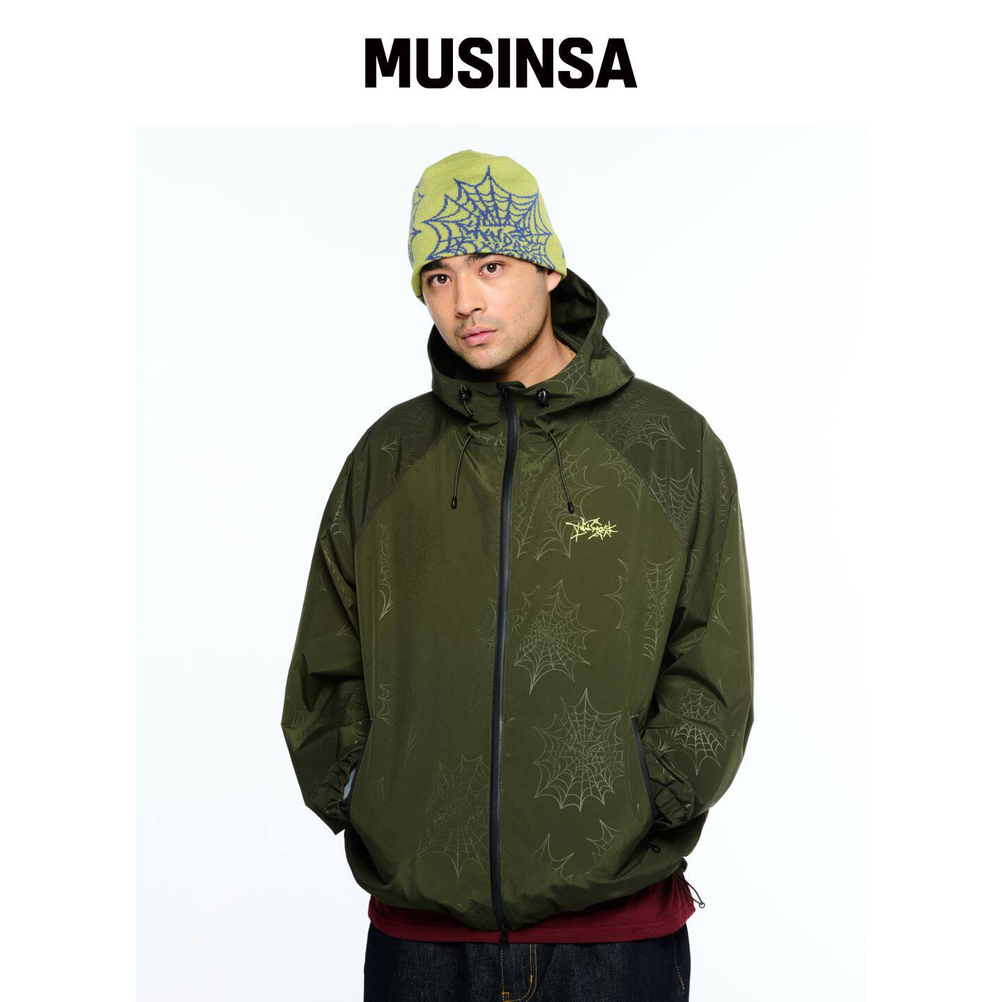 WKNDRS 蛛网风衣 (卡其色) MUSINSA韩国官网直邮进口