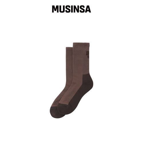 WELLBEING EXPRESS Symbol Sports Socks Brown韩国官网直邮进口