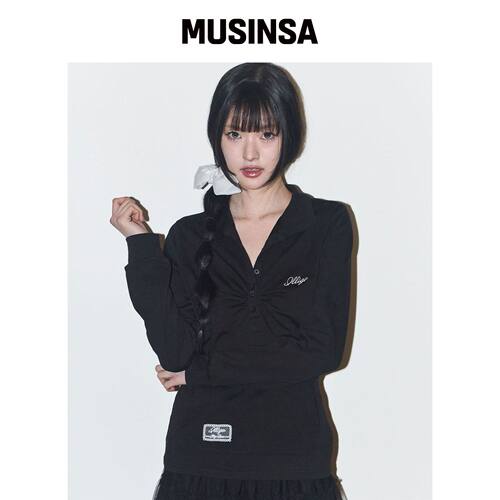ILLIGO 开襟长袖衬衫 黑色 MUSINSA韩国直邮官方正品
