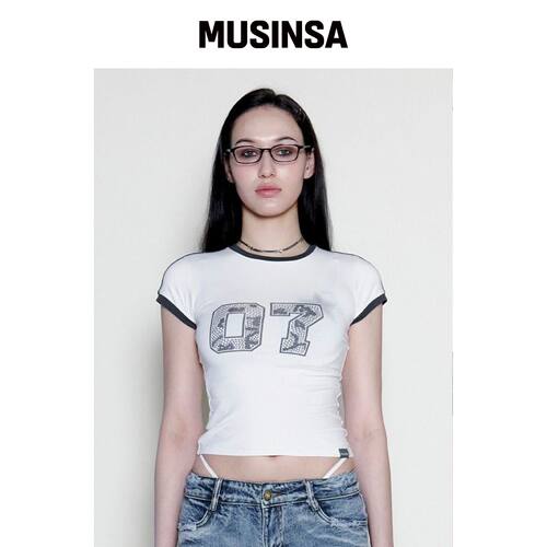 HILLDA 07 星星修身T恤 [WHITE] MUSINSA韩国官网直邮进口