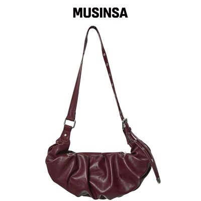 FLAREUP 褶皱皮革包 (FL-745_Burgundy) MUSINSA韩国官网直邮进口