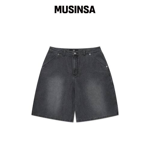 LMC BRUSH WASHED DENIM CARPENTER SHORTS 黑色韩国官网直邮进口