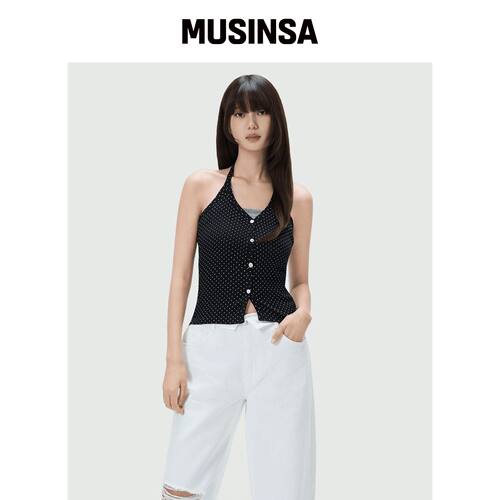 MIXXO 波点挂脖扣无袖上衣 RE HNG63MS_MIWHNG74韩国官网直邮进口