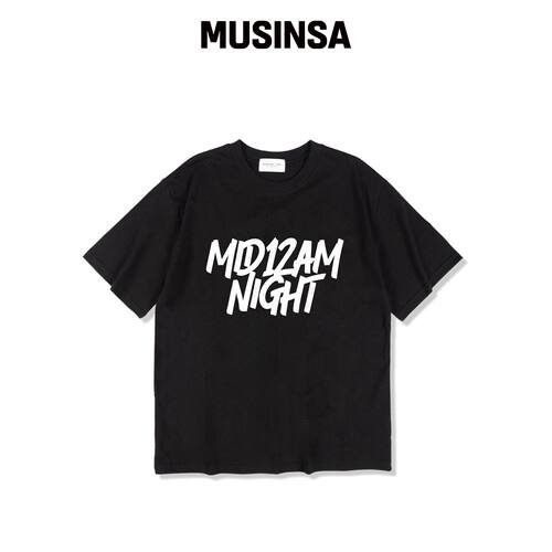 MIDNIGHT12AM STANDY 短袖T恤 黑色韩国官网直邮进口MUSINSA