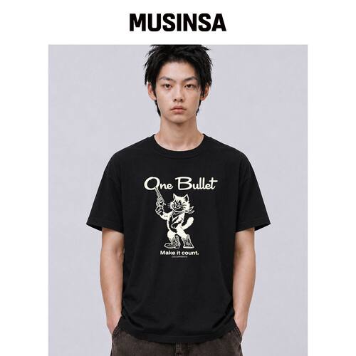 QT8 GARMENTS LB One 水洗T恤（黑色）韩国官网直邮进口
