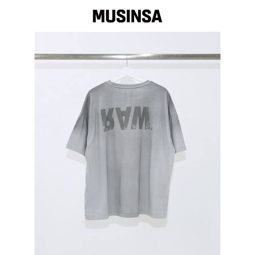 ETCE RAW-SPRAYED T恤 (灰色) MUSINSA韩国官网直邮进口