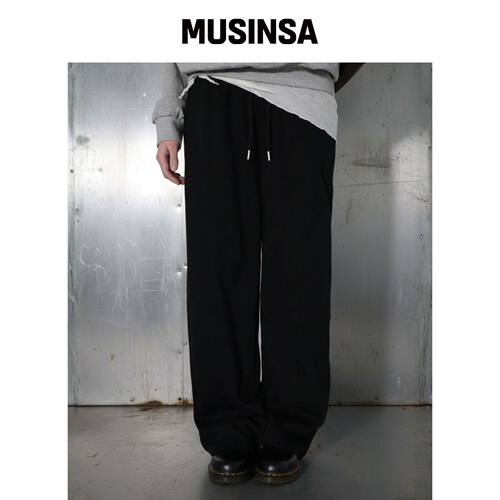 CHICKS 曲线裁剪宽松裤 黑色 MUSINSA韩国直邮官方正品