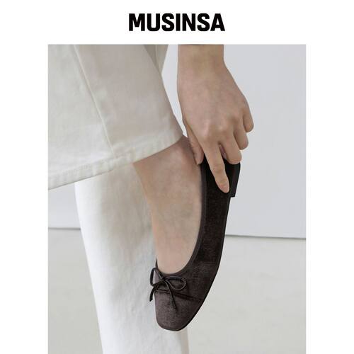 SAPPUN 奥布里丝带天鹅绒平底鞋 (1cm) MUSINSA韩国直邮官方正品