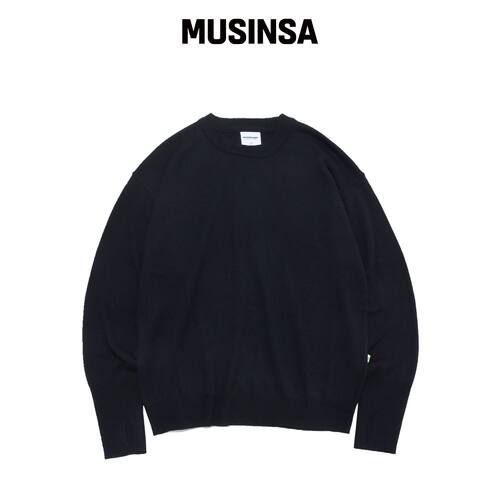 VERSE ONE 美利奴羊毛基础针织毛衣 黑色 MUSINS韩国官网直邮进口