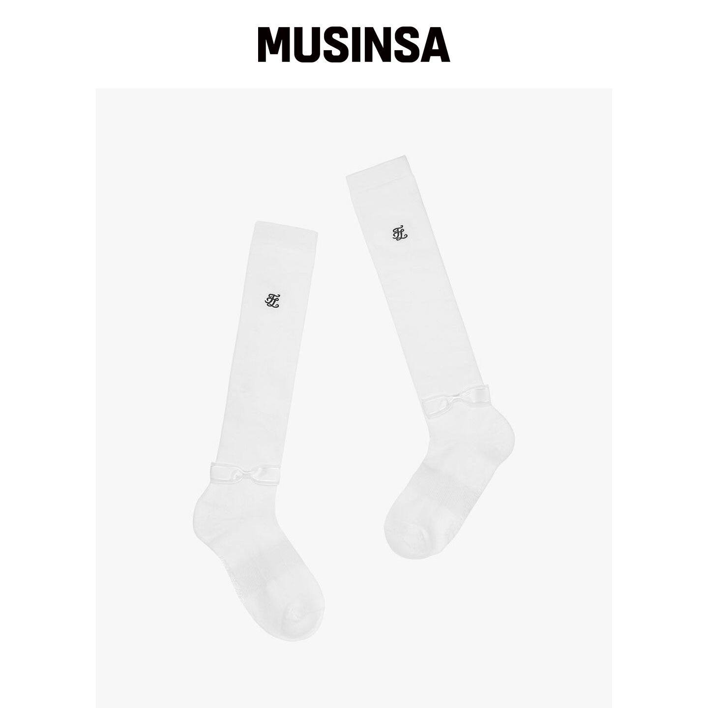 FAIRLIAR GOLF 白色丝带长袜 MUSINSA韩国直邮官方正品图片